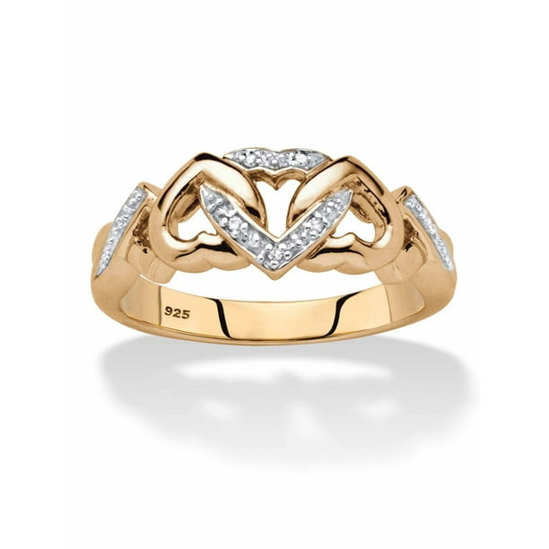 Details about   Round Cut Real Diamond Accents 14K Gold Over Infinity Ring